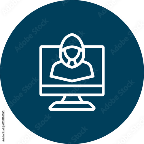 Hacker Vector Line Icon Design