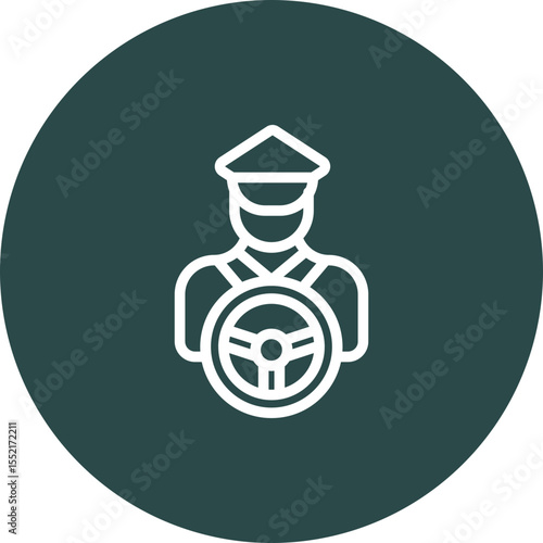 Chauffeur Vector Line Icon Design