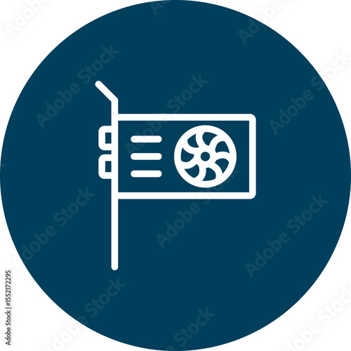 Graphics Card Vector Line Icon Design