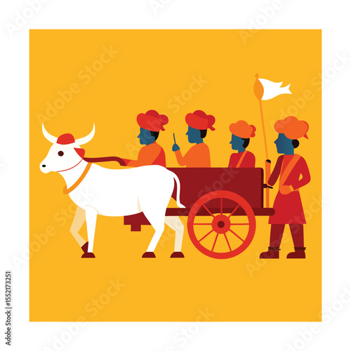 Baisakhi Parade with Bullock Cart and Musicians
