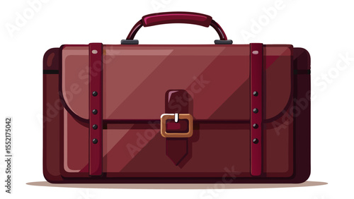 A deep burgundy leather briefcase with matte black hardware creates an aura of bold sophistication. Against the clean white background, it delivers elegance with a touch of rebellious spirit.