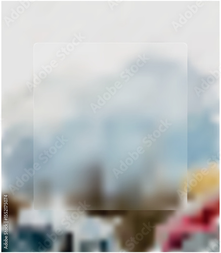 Blur Landscape with City Road Traffic , Mountains and Glass Effect