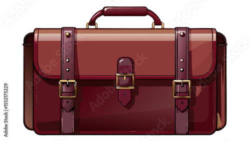 A deep burgundy leather briefcase with matte black hardware creates an aura of bold sophistication. Against the clean white background, it delivers elegance with a touch of rebellious spirit.