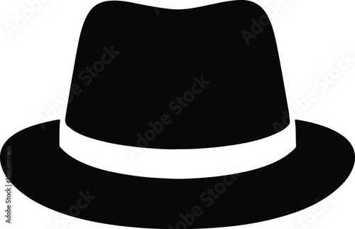 Silhouette vintage gangster fedora hat classic style Vector Illustration