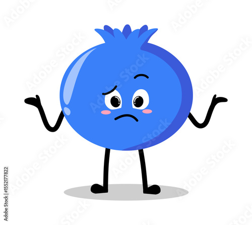 Cute Hand Drawn blueberry Don't Know Shrug