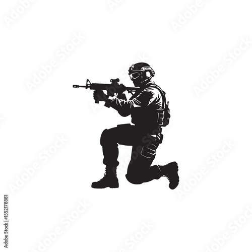 Soldier in Combat Stance silhouette