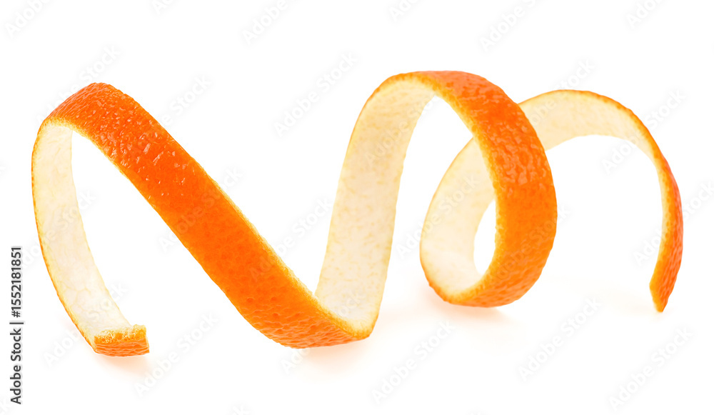 Αυτοκόλλητο Fresh orange twist isolated on a white background
