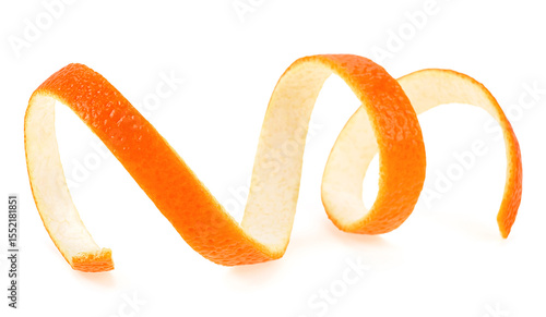 Billede på lærred Fresh orange twist isolated on a white background
