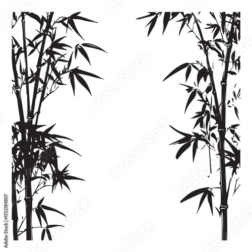 bambus silhouette vector illustration 
