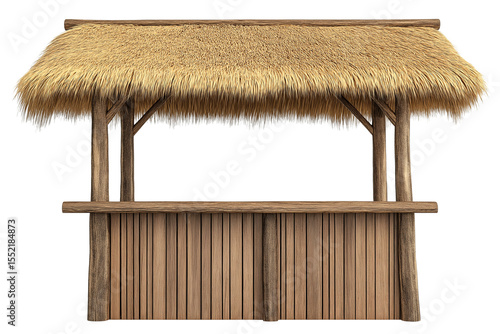 Tropical Tiki Bar Stand on Transparent Background