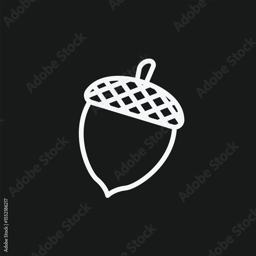 Oak Tree Acorn Icon Symbolizing Nature, Autumn, Potential, and a New Beginning of Growth and Strength