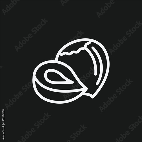Hazelnut and Tree Nut Icon for Healthy Snacks, Chocolate Dessert Flavoring, and Food Allergy Information