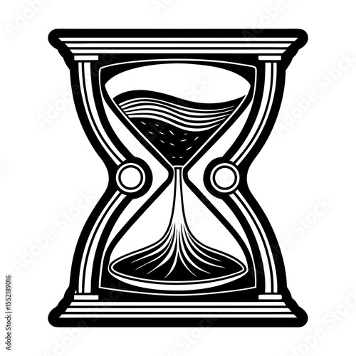Vintage hourglass vector graphic design element for time management and history projects download now free