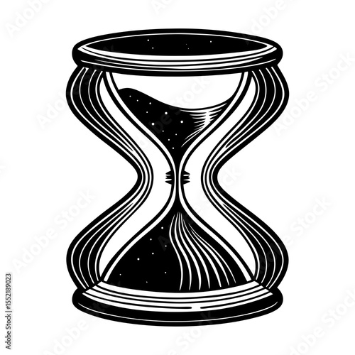 Vintage hourglass sand timer vector illustration for time management concept and deadline projects design