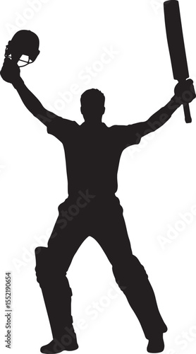 Cricket playing Silhouette