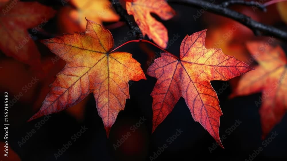 A detailed view of leaves on a branch, perfect for nature or environmental themes A detailed view of leaves on a branch, perfect for nature or environmental themes