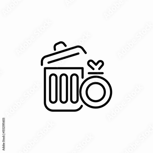 bin ring icon sign vector