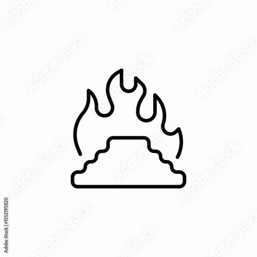flame burn icon sign vector