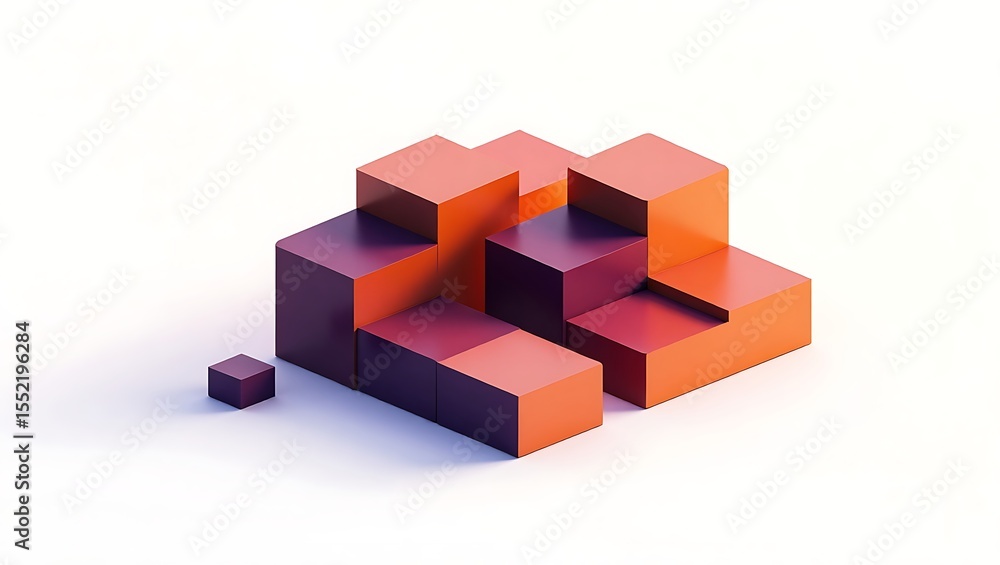 Fototapeta premium 3d render of colorful cubes