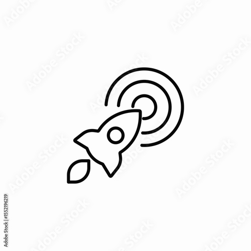 rocket target icon sign vector