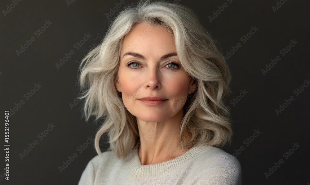 Naklejka premium Studio portrait of an attractive mature woman with gray hair exuding confidence and positivity