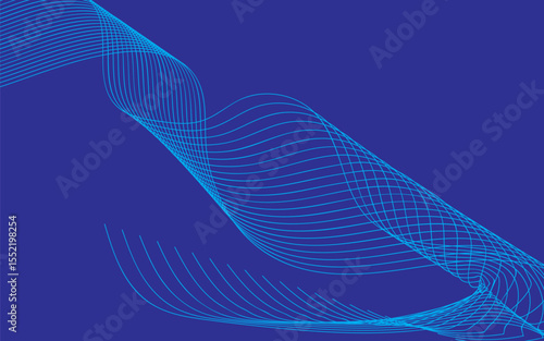 Abstract blue wave design with flowing lines and digital texture
