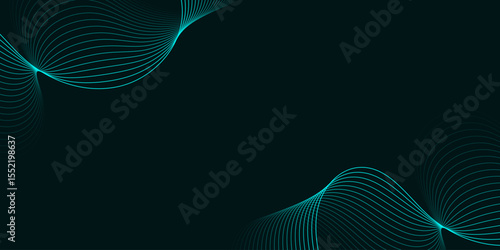 Abstract blue wave background with flowing lines and futuristic design