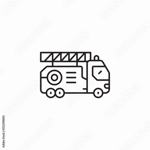 fire truck icon sign vector