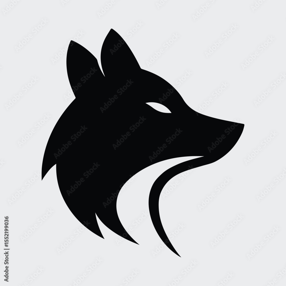 Obraz premium Silhouette abstract fox head side view logo Vector illustration