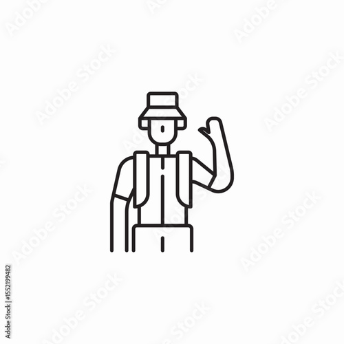tourist man icon sign vector