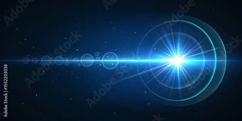 Blue Lens Flare with Circle...