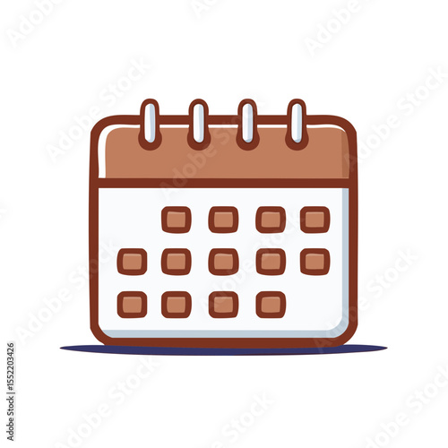 Calendar cartoon illustration for schedule planning events appointments and reminders simple outline flat design icon for web ui element