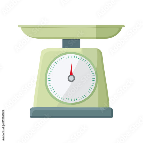 Kitchen Scale Isolated Illustration Weighing Measurement Device