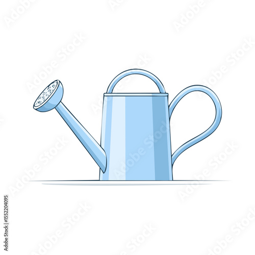 Light Blue Watering Can Isolated on Black Background for Gardening and Plant Care