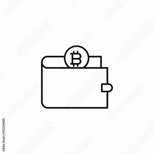 bitcoin wrap wallet icon sign vector