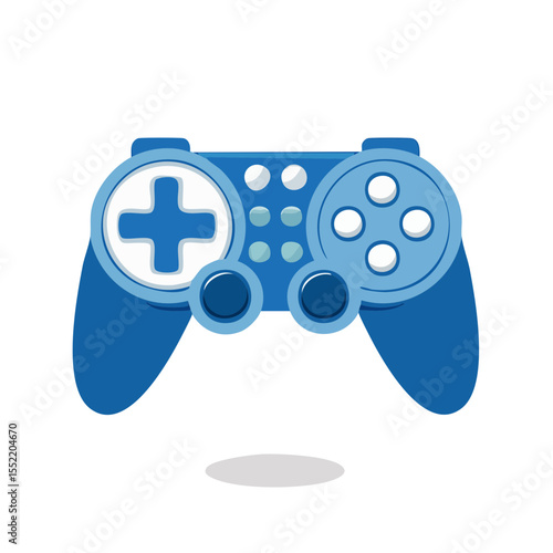 Blue Gamepad Illustration for Electronic Gaming Fun Modern Console Controller Design