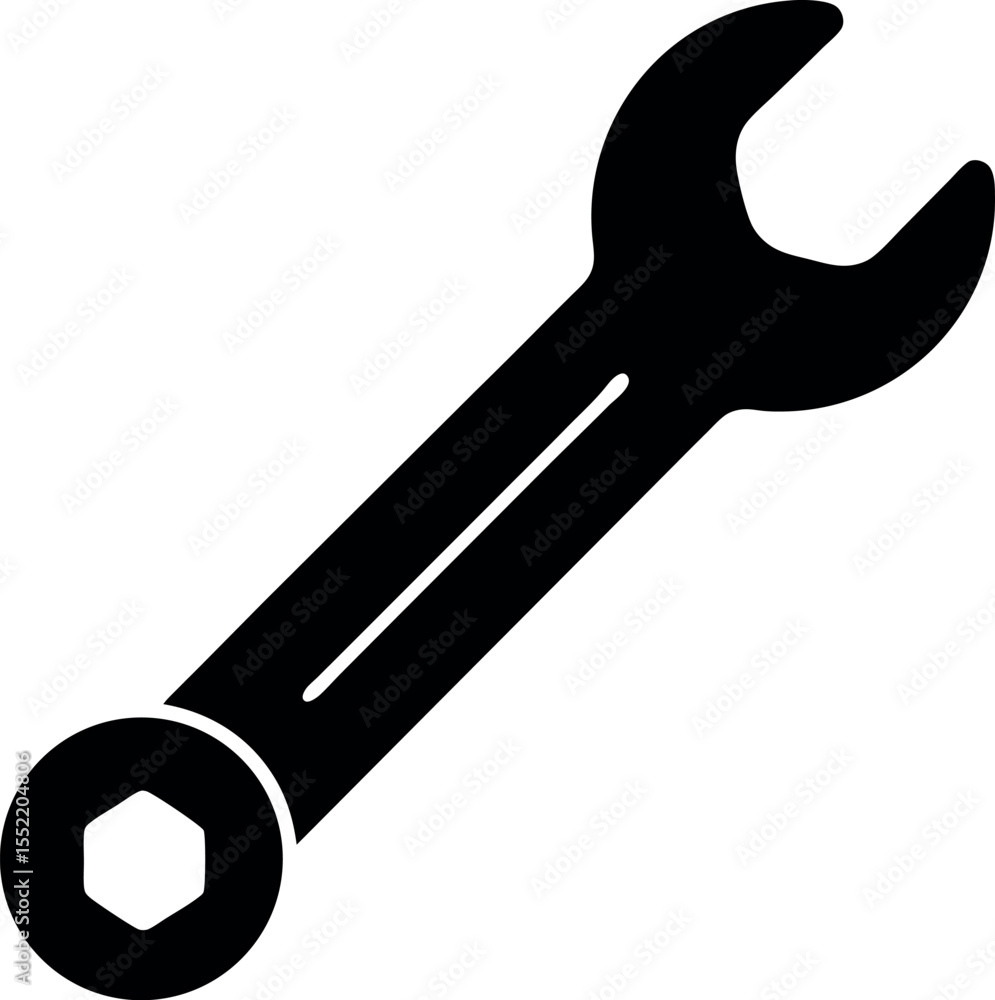 Wrench Silhouette Icon Vector Graphic Design Wrench Silhouette Icon Vector Graphic Design