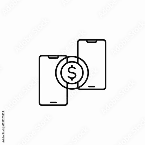 mobile transaction icon sign vector