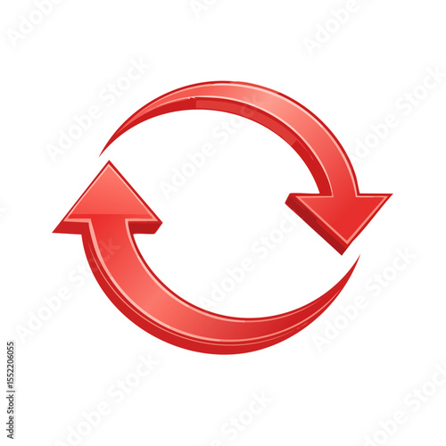 Free Download Red Circular Arrow Illustration Rotating Synchronization Cycle Process Concept - GFXLoad
