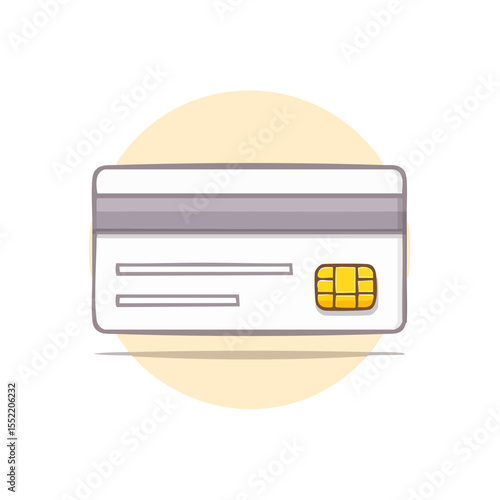 Cartoon illustration of credit card concept of secure financial transactions for payment or shopping online for financial banner or background