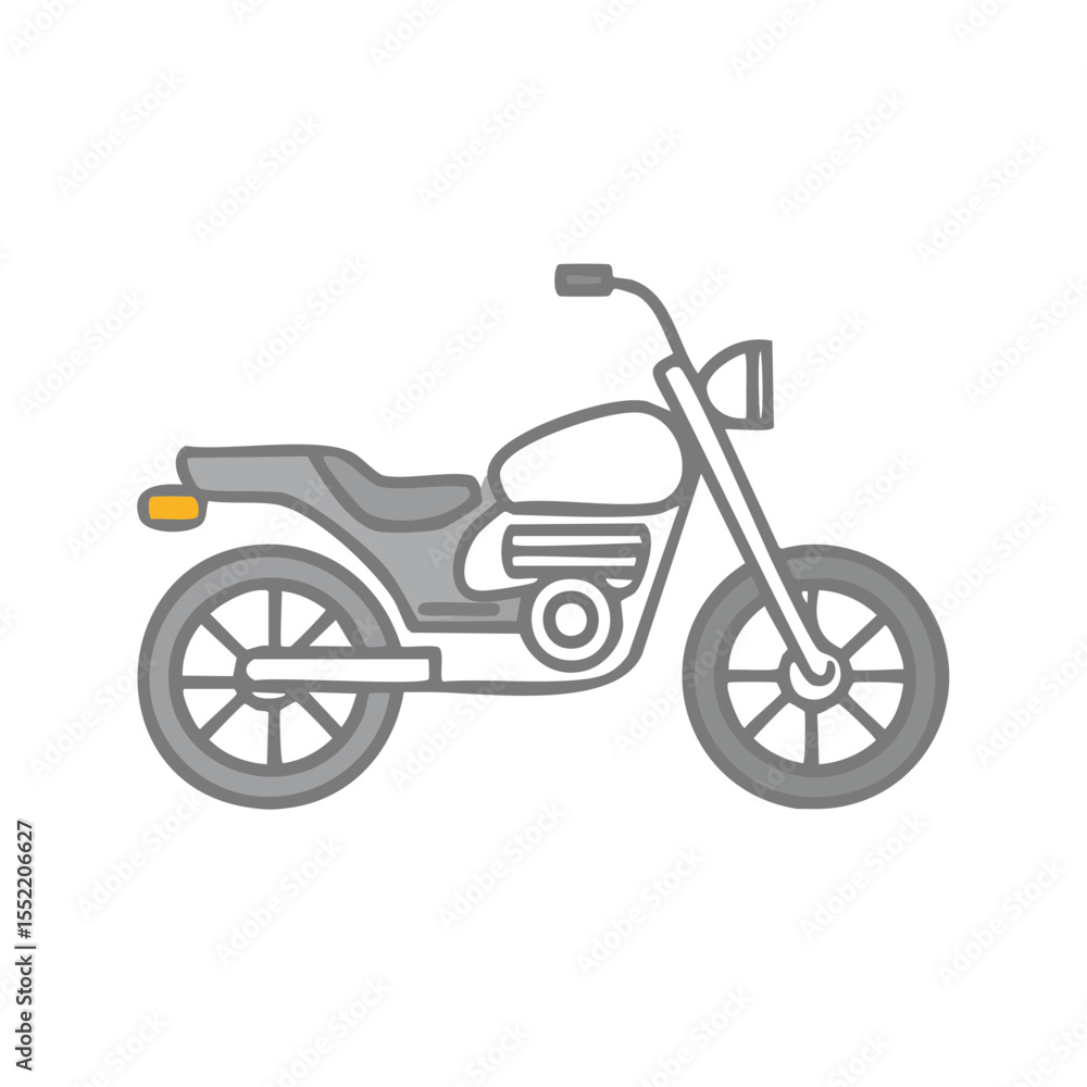 Fototapeta premium Stylized Motorcycle Graphic Illustration on Black Background Motorbike Transportation