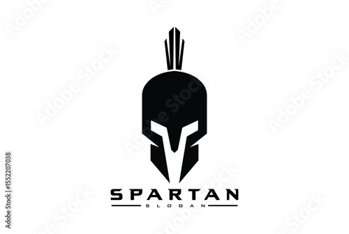 Spartan helmet logo with claw mark and distressed effect. Warrior logo spartan helmet