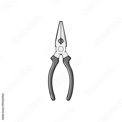 Close-up of Isolated Needle Nose Pliers on a Black Background, Hand Tool