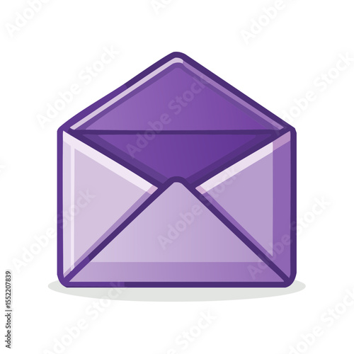 Illustration of an open purple envelope graphic design email notification mail service direct marketing correspondence newsletter