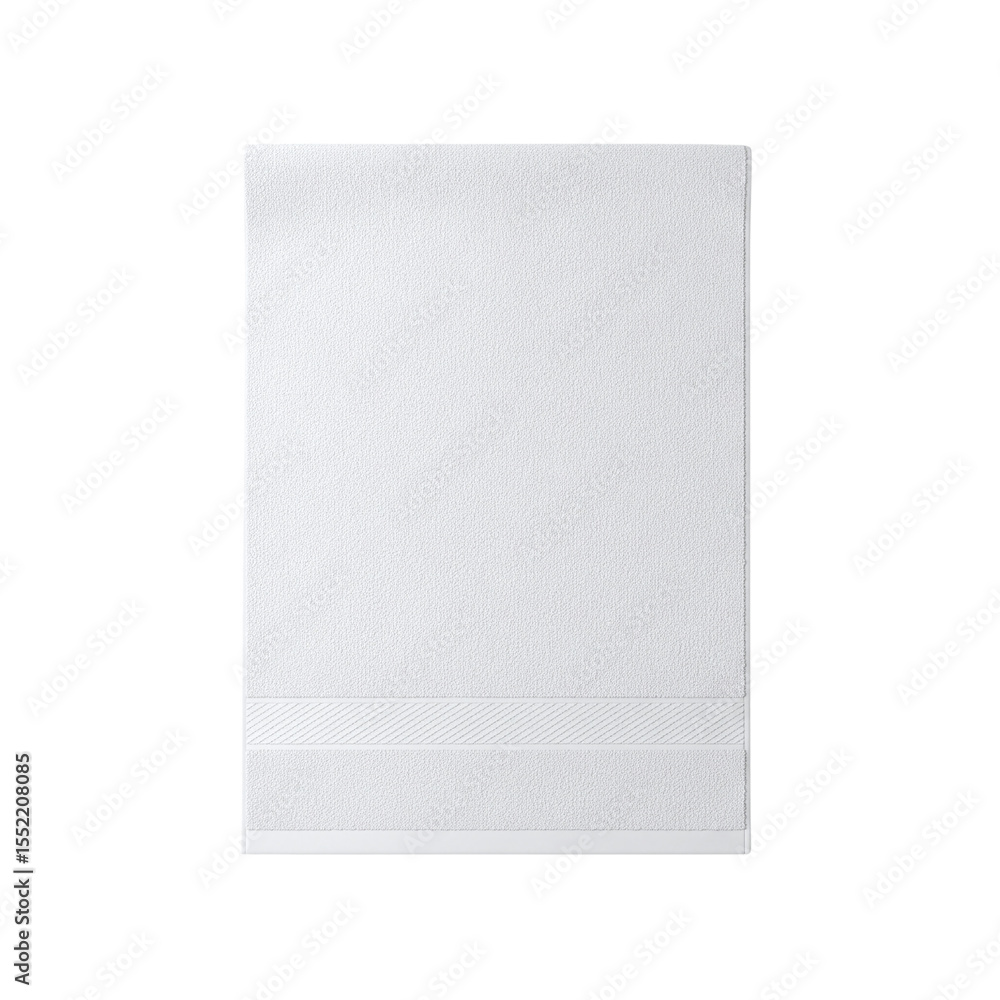 Plain white hand towel mockup isolated on transparent background Plain white hand towel mockup isolated on transparent background