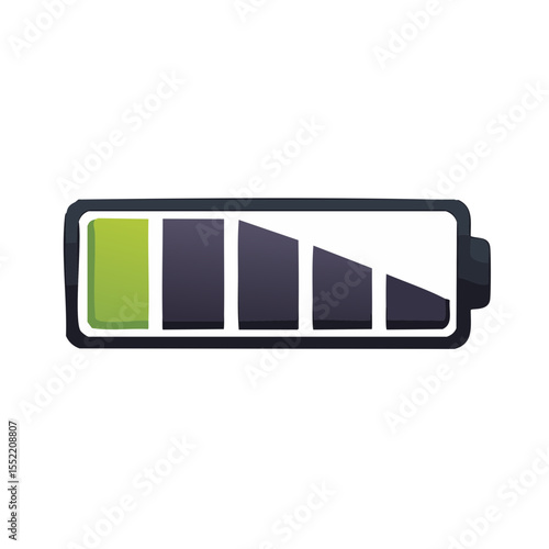 Battery Indicator Icon Displaying Low Charge Level Electronic Device Symbol Power Status