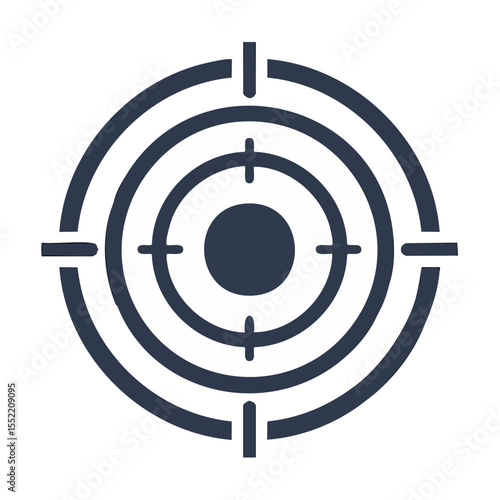 Targeting Concept: Dark Blue and White Target Aiming for Precision and Strategic Focus