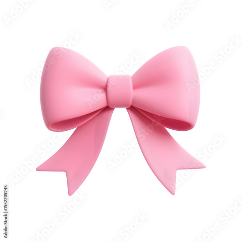 A cute pink bow tie isolated on a transparent background for decoration isolated on transparent background