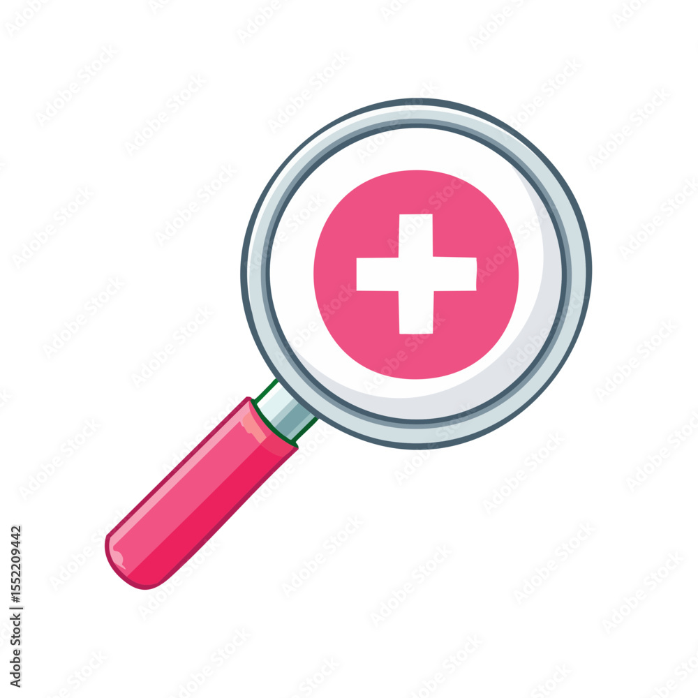 Magnifying glass with plus sign representing search and enlargement, isolated on black background Magnifying glass with plus sign representing search and enlargement, isolated on black background