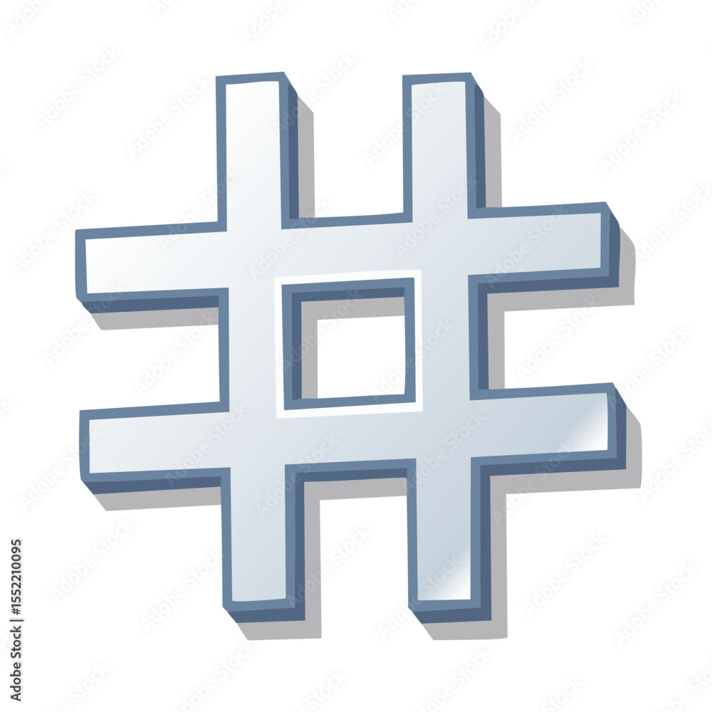 Fototapeta premium 3D Hash Tag Symbol isolated on Black Backdrop for Social Media Engagement Communication
